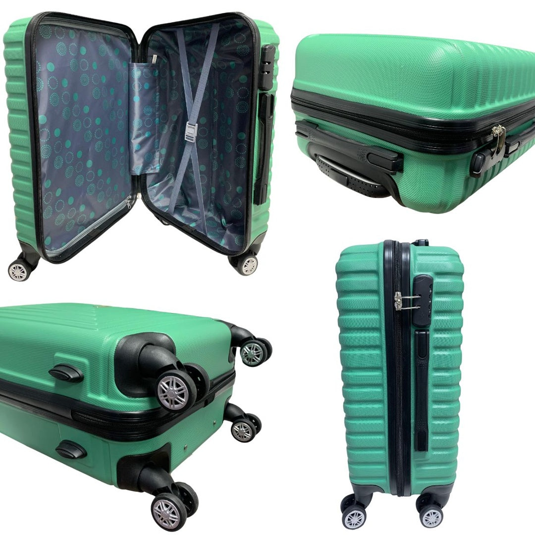 Valija de viaje rígida verde 24" 62x40x26cm, 3.5kg.