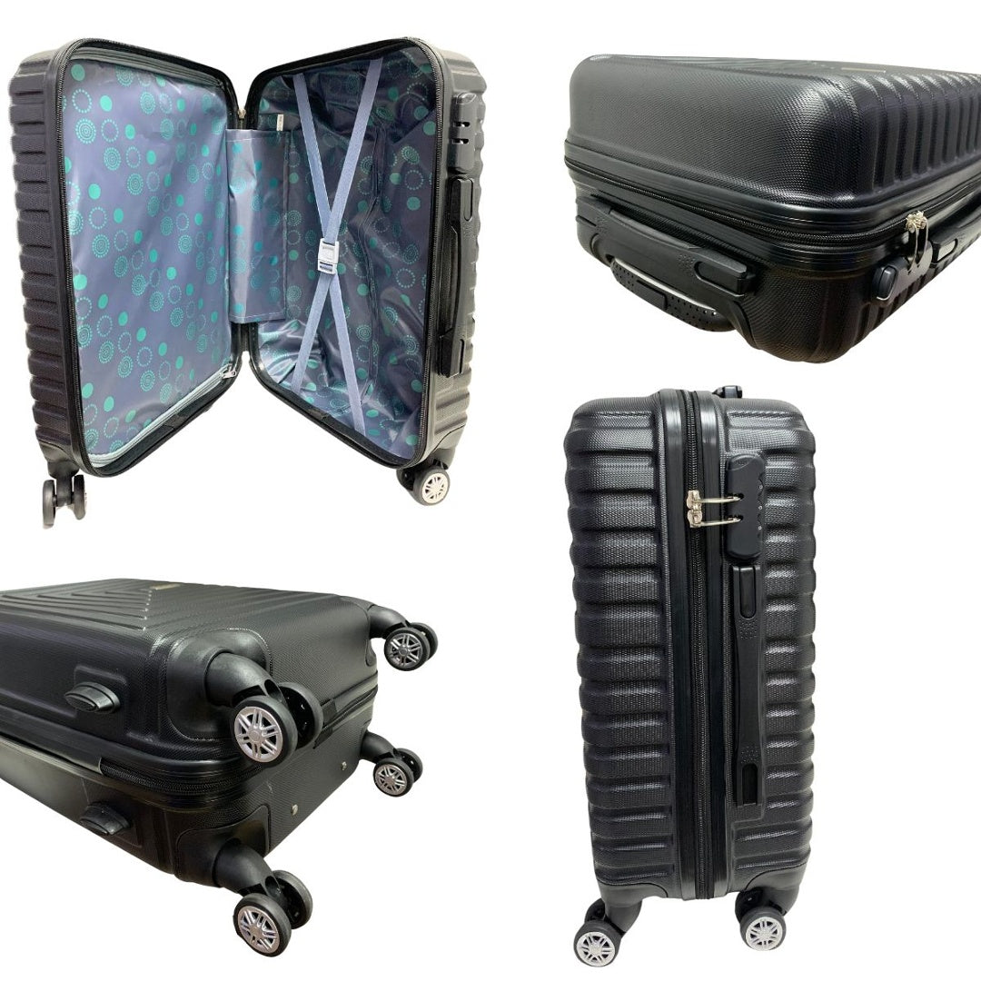 Valija de viaje rígida negra 28" 74x32x30cm, 4kg.