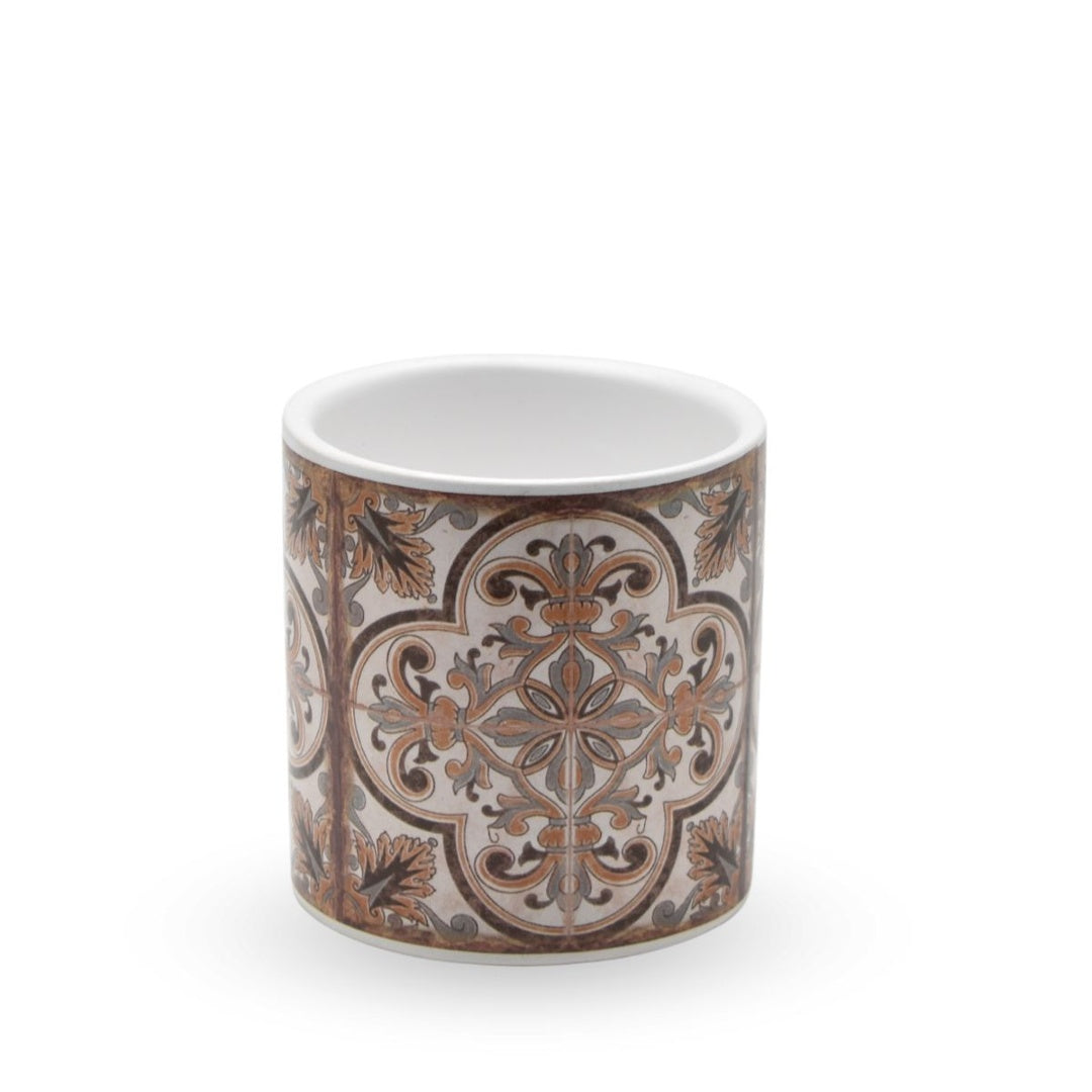 Mini maceta de cerámica estampada 6.5x6.5cm