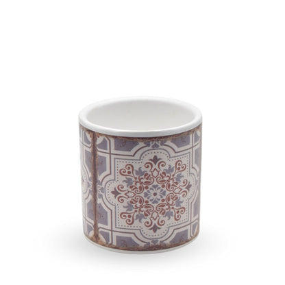 Mini maceta de cerámica estampada 6.5x6.5cm