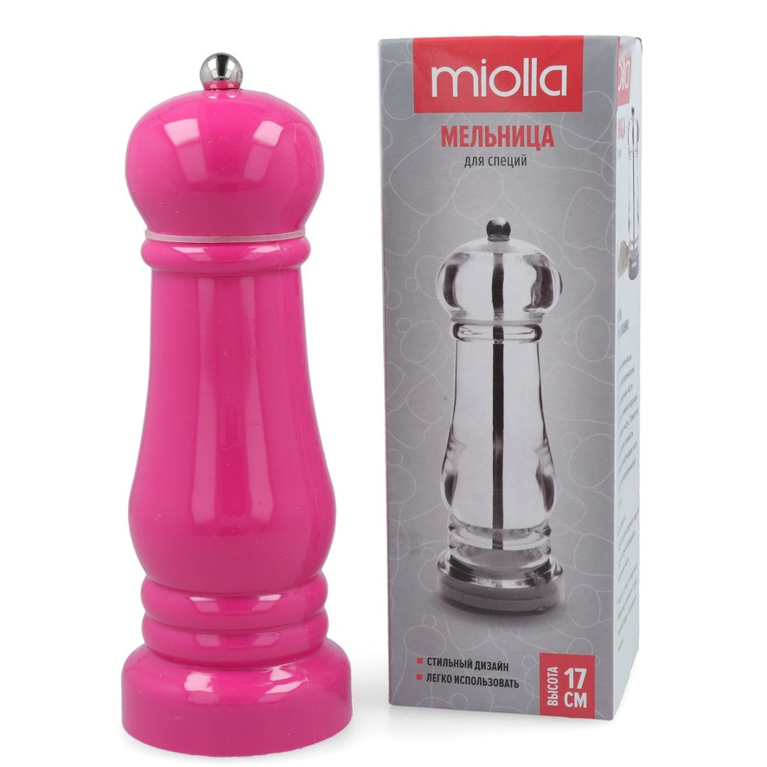 Molinillo para pimienta de acrílico rosado  16x5.5cm