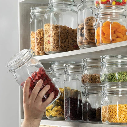 Recipiente de vidrio para conservar alimentos 10x21cm.