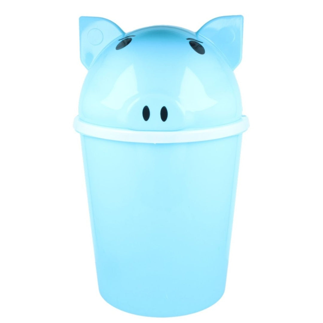 Papelera para residuos diseño cerdito celeste 12 L