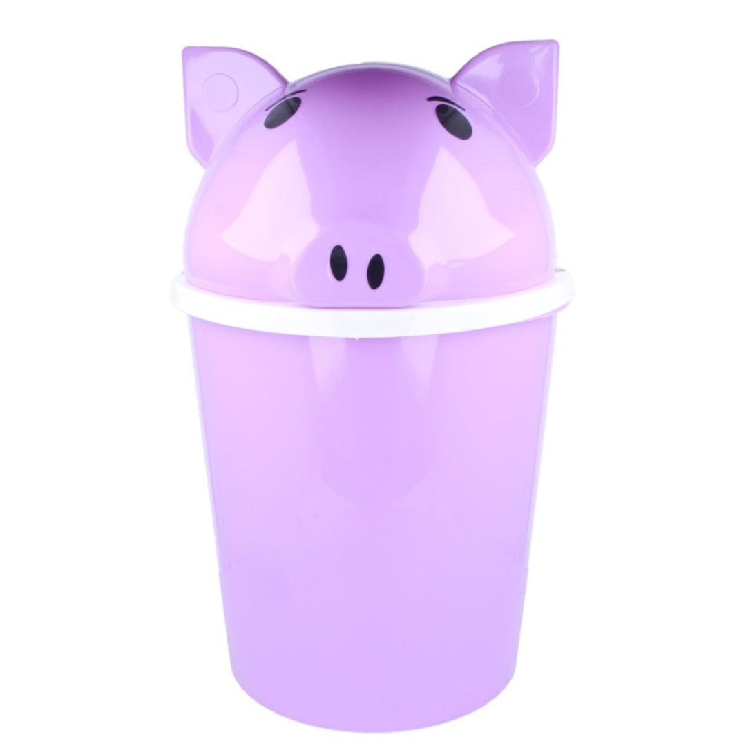 Papelera para residuos diseño cerdito violeta 12 L