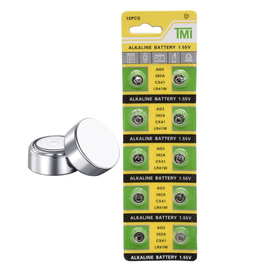 Pilas alcalinas botón AG3 1.55V x10 unidades