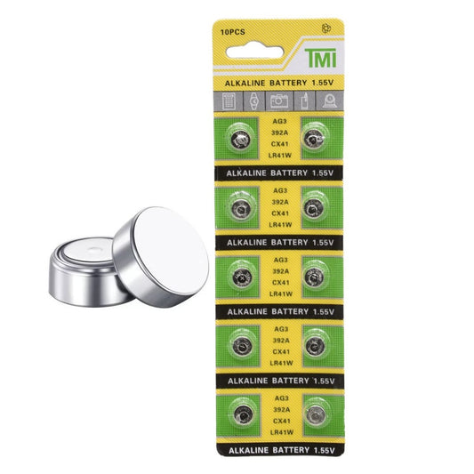Pilas alcalinas botón AG3 1.55V x10 unidades