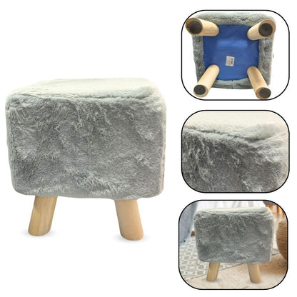 Banco puff cuadrado con patas de madera 30x30cm