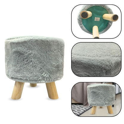 Banco puff redondo con patas de madera 30x30cm