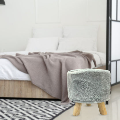 Banco puff redondo con patas de madera 30x30cm