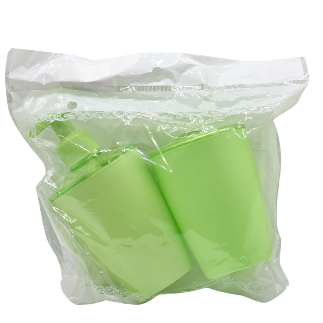 Set de dispensador de jabón y porta cepillos verde