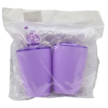 Set de dispensador de jabón y porta cepillos lila