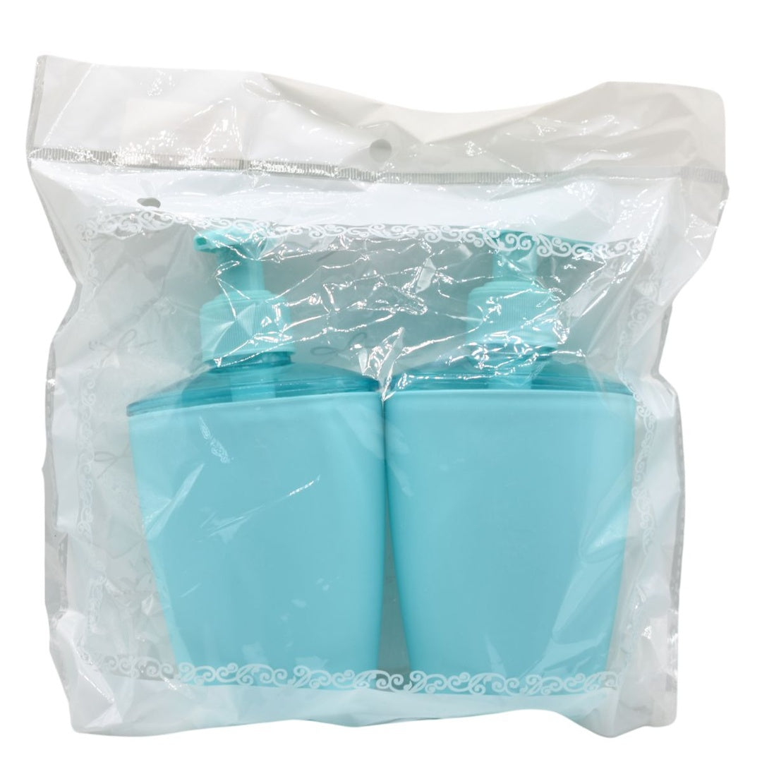 Dispensadores de jabón celeste x2 unidades 16x8cm