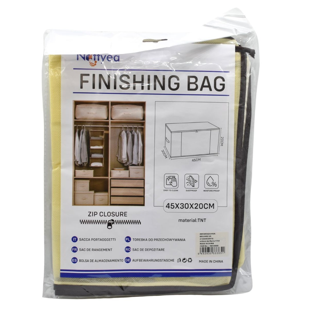 Bolsa de tela guarda todo con cierre 45x30x20cm.