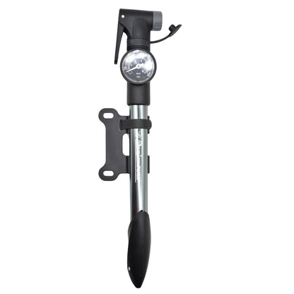 Mini inflador con medidor y soporte gris 31cm