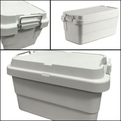 Caja plástica multifunción con tapa y asas gris 58x37x36cm