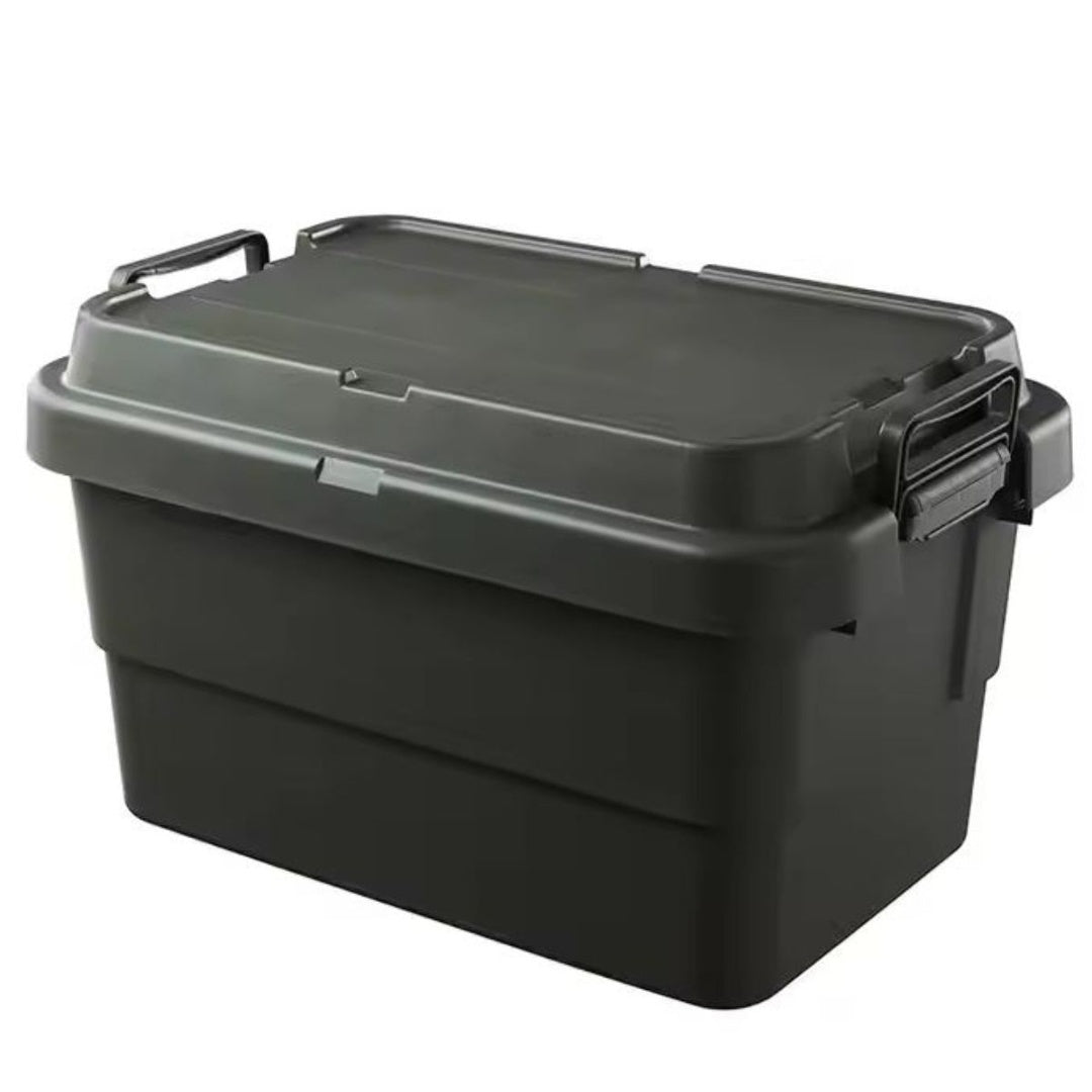 Caja plástica multifunción con tapa y asas negra 58x37x36cm
