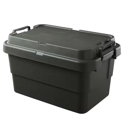 Caja plástica multifunción con tapa y asas negra 58x37x36cm