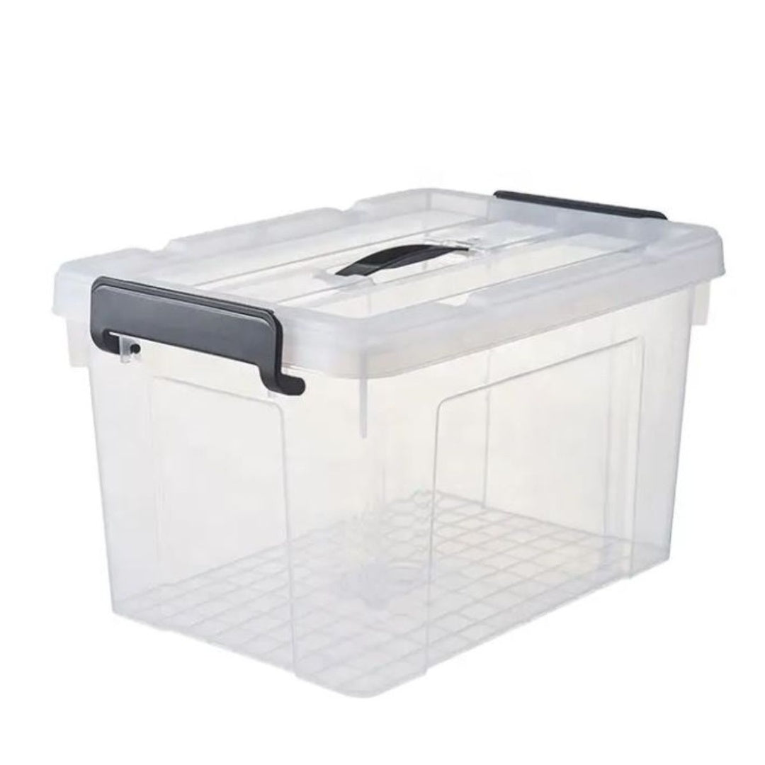Caja plástica transparente con tapa 41x29x24cm