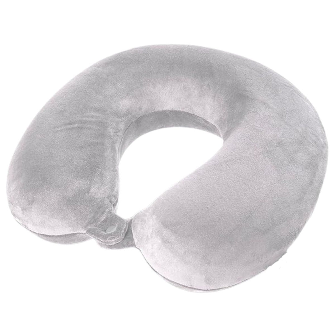 Almohada de viaje gris de espuma viscoelástica 30x26cm