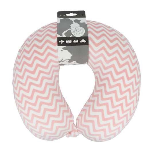 Almohada de viaje viscoelástica rayada rosa 30x28cm