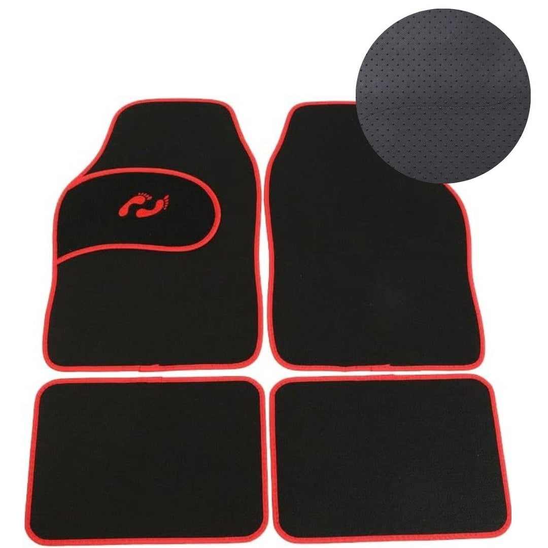 Alfombras universales para autos 4pcs rojo