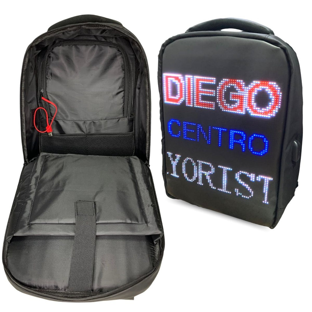 Mochila con pantalla LED personalizable 41x29x10cm