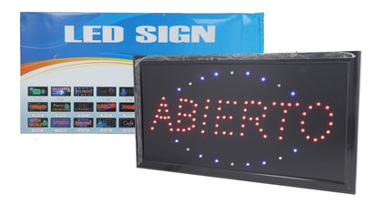 Cartel led "Abierto " 220 V 48x25cm.
