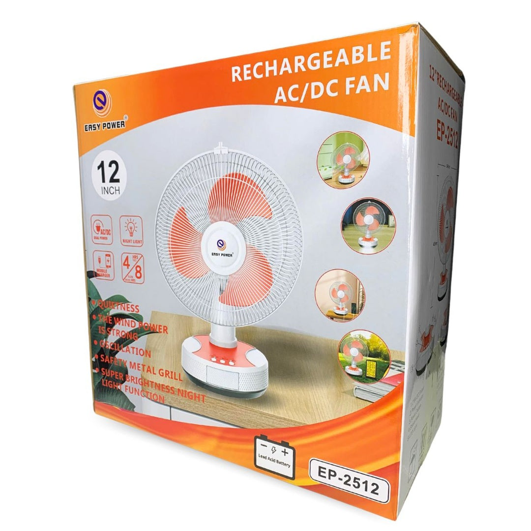 Ventilador inalámbrico con cargador solar y lámparas de luz
