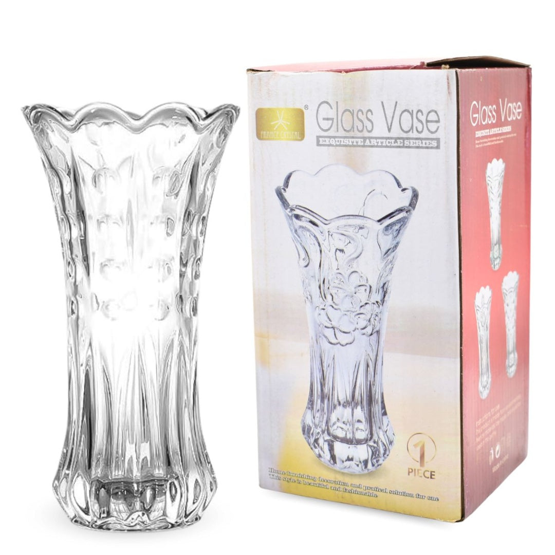 Florero jarrón de vidrio 19x10cm
