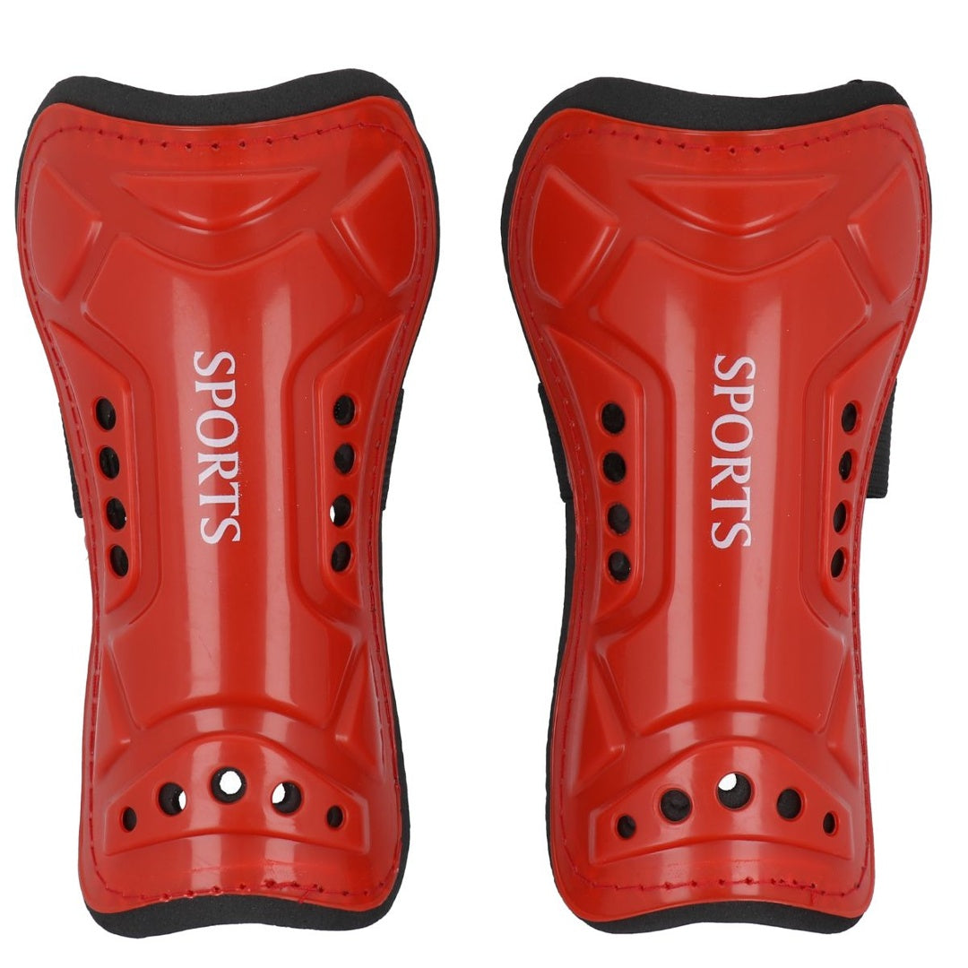 Canilleras deportivas rojas para niños 16cm