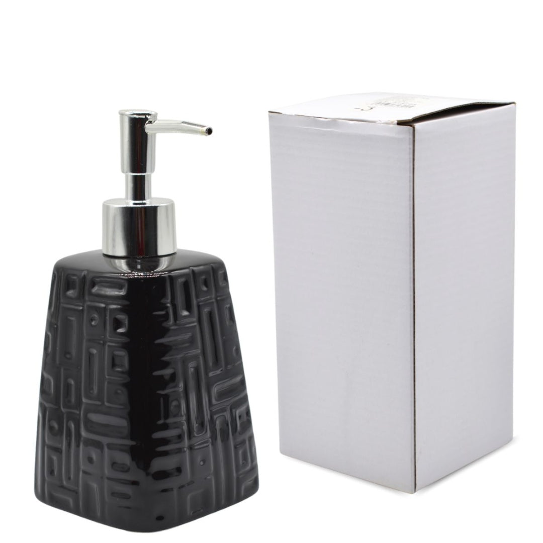 Dispensador de cerámica negro para jabón líquido 450ml