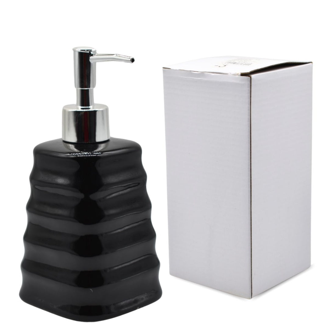 Dispensador de cerámica negro para jabón líquido 450ml