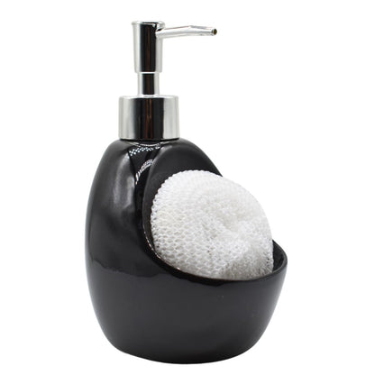 Dispensador de cerámica negro con esponja 300ml