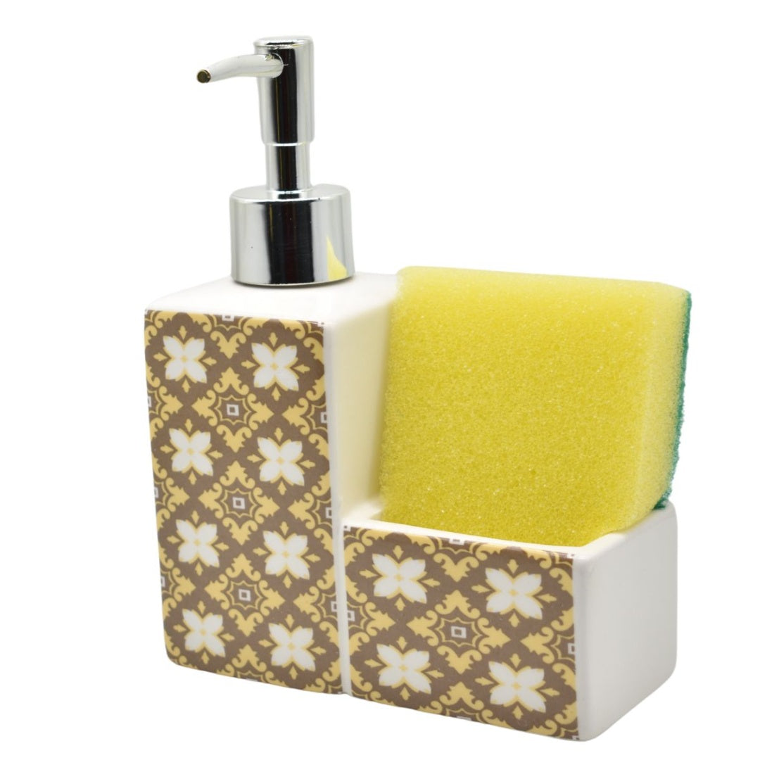 Dispensador de cerámica estampado con esponja 200ml