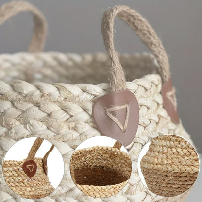 Cesta de ratán con asas 23x32x25cm