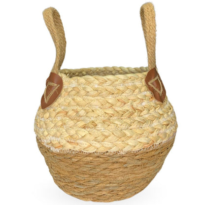 Cesta de ratán con asas 28x37x28cm