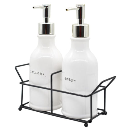 Set de dispensadores de cerámica para jabón 21x23cm