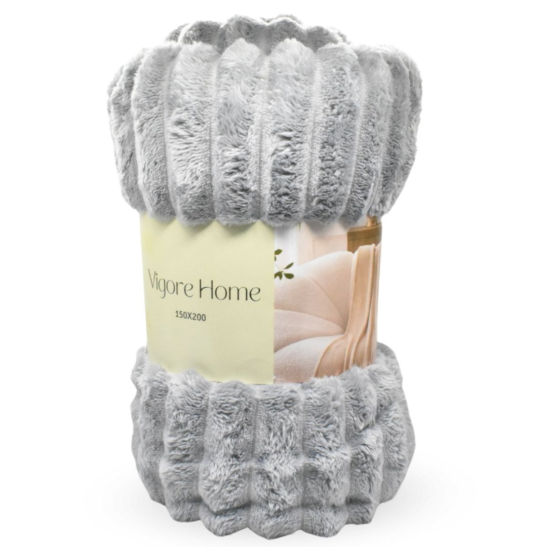 Manta texturizada gris claro 150x200cm
