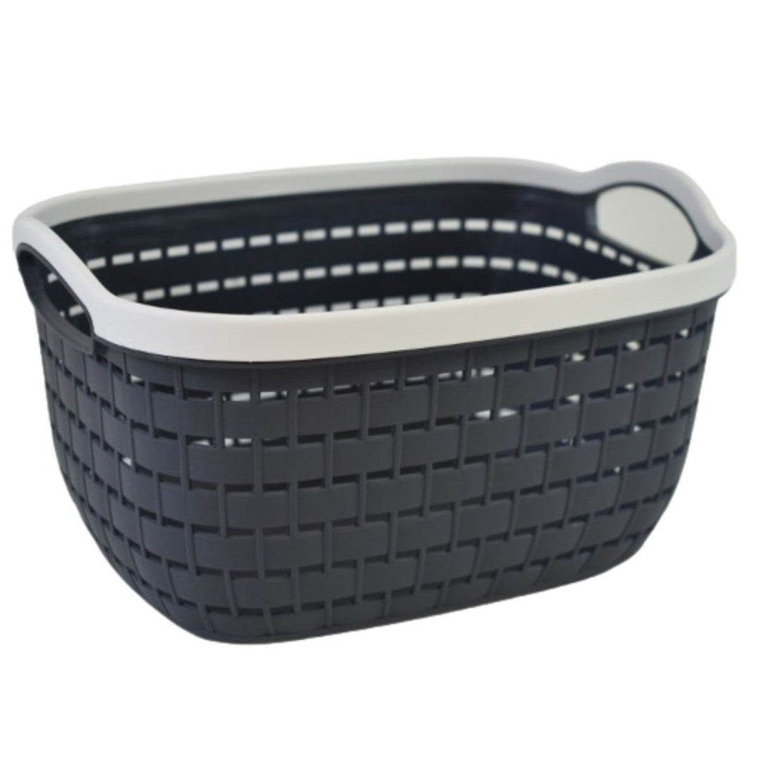 Canasto plástico con asas azul 30x21x15cm