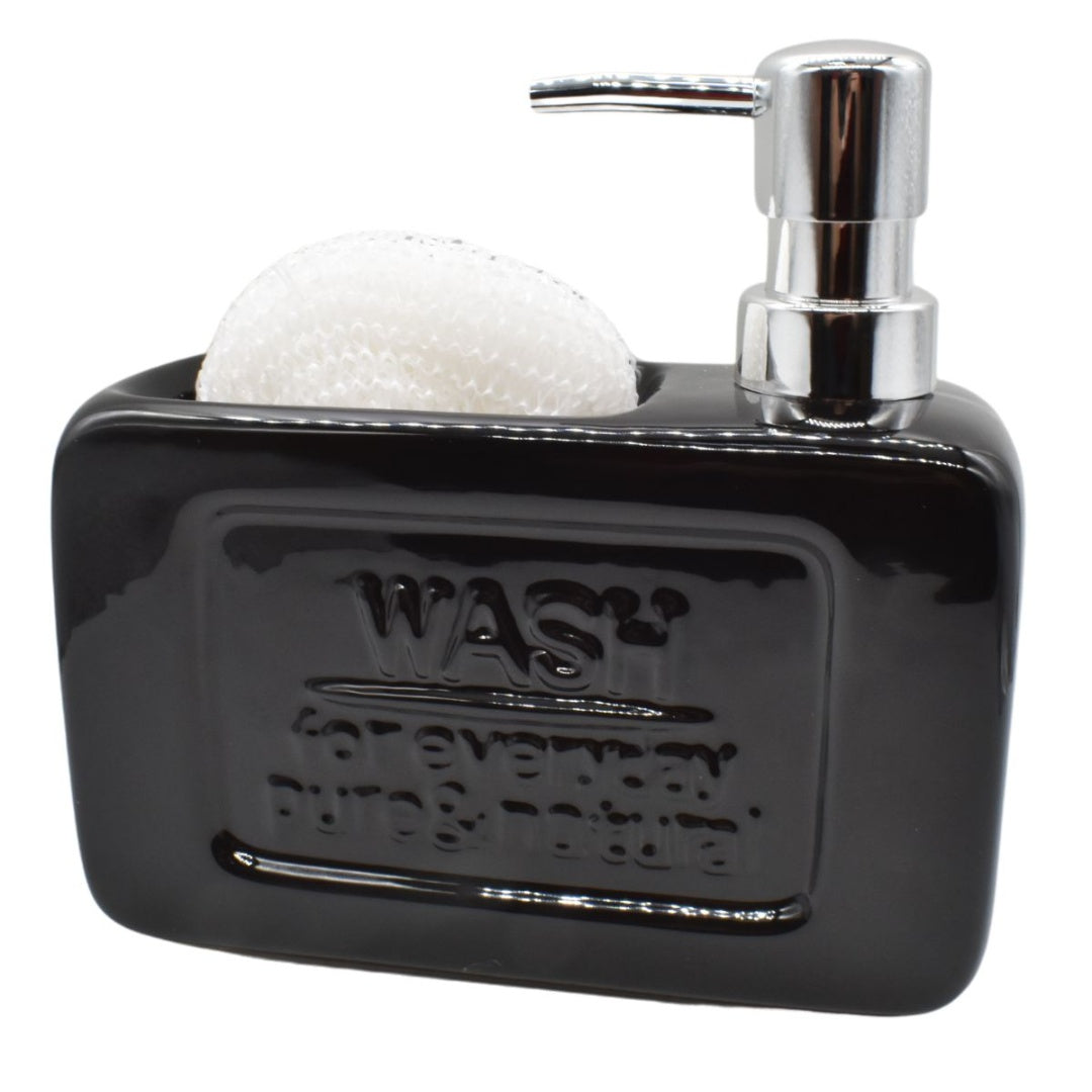 Dispensador de cerámica con esponja negro 500ml