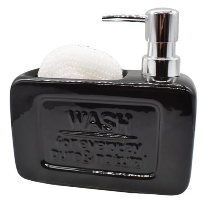 Dispensador de cerámica con esponja negro 500ml