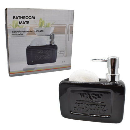Dispensador de cerámica con esponja negro 500ml