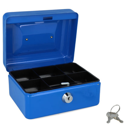 Caja de seguridad metálica azul 20 x 16 x 9 cm
