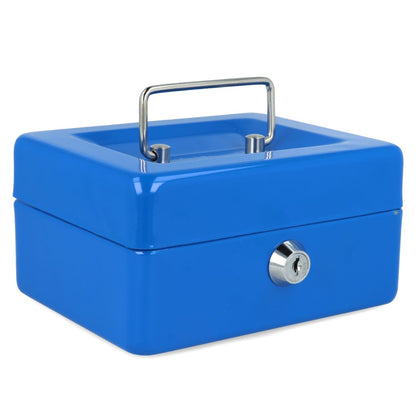 Caja de seguridad metálica azul 20 x 16 x 9 cm