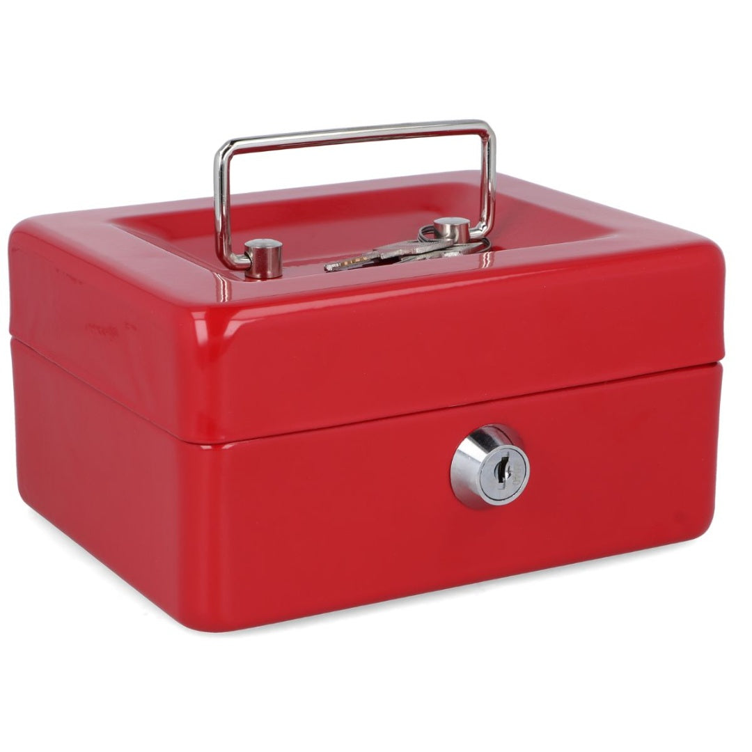 Caja de seguridad metálica roja 15 x 12 x 8 cm