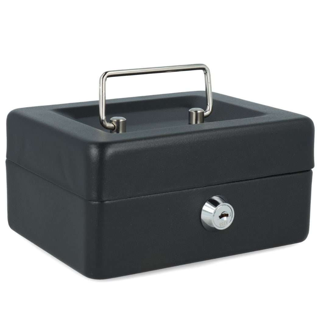 Caja de seguridad metálica negra 15 x 12 x 8 cm