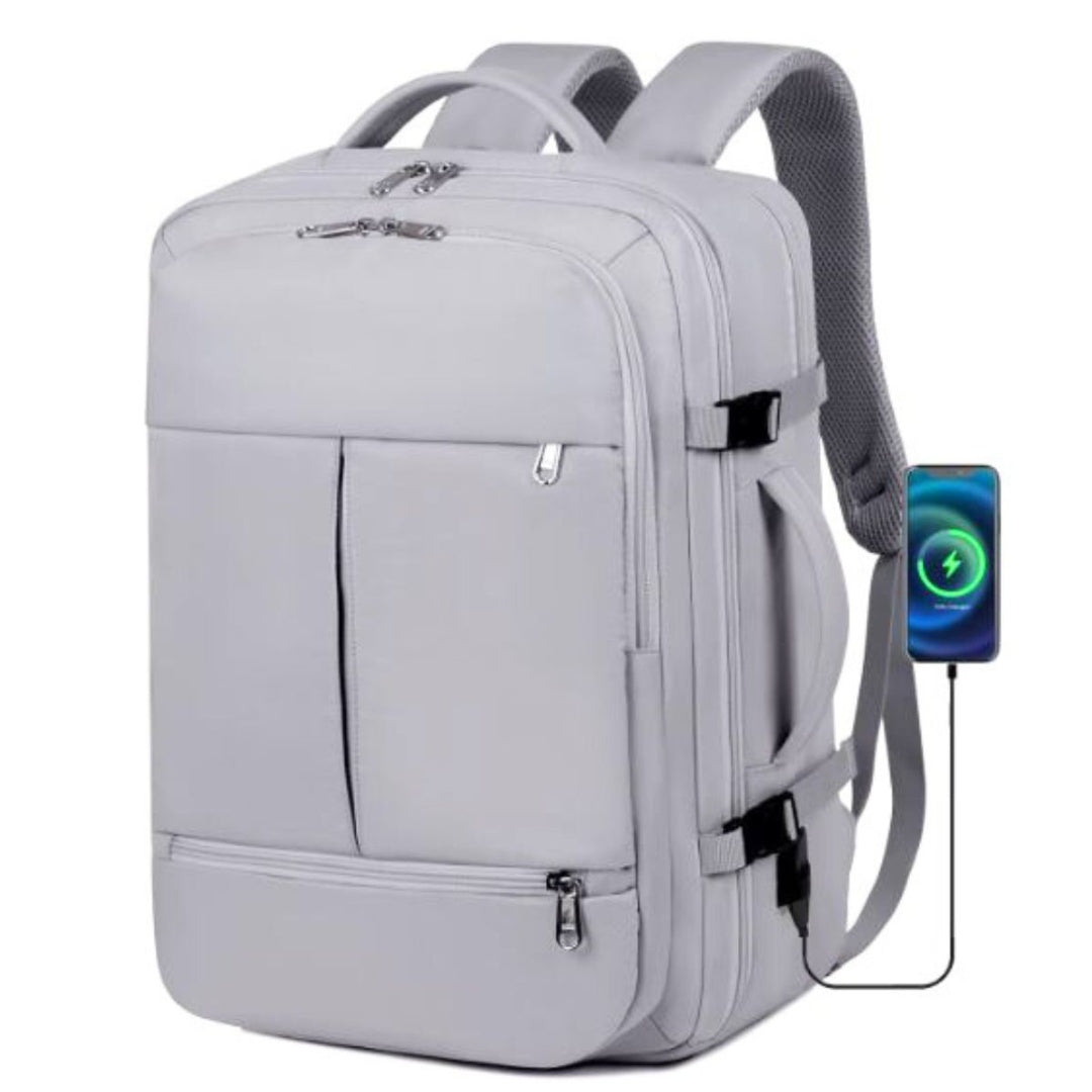 Mochila de viaje impermeable oxford 31x20x44cm gris