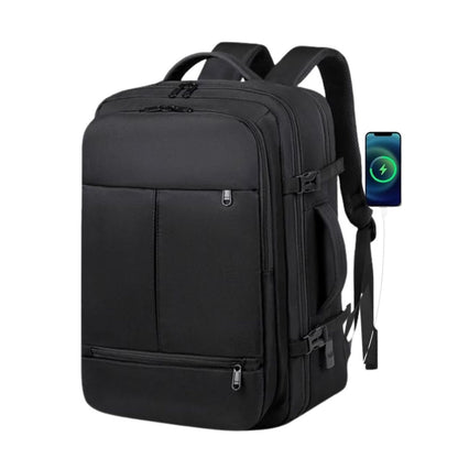 Mochila de viaje impermeable oxford 31x20x44cm negra