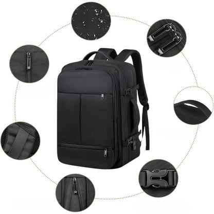 Mochila de viaje impermeable oxford 31x20x44cm negra