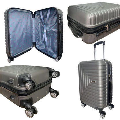 Valija de viaje rígida gris 24" 62x40x26cm. 3.5kg.